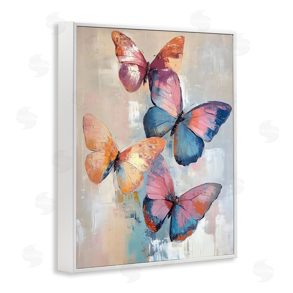 Creative Studio Butterfly Beauty Abstraction White Framed Giclee Wall Art Print