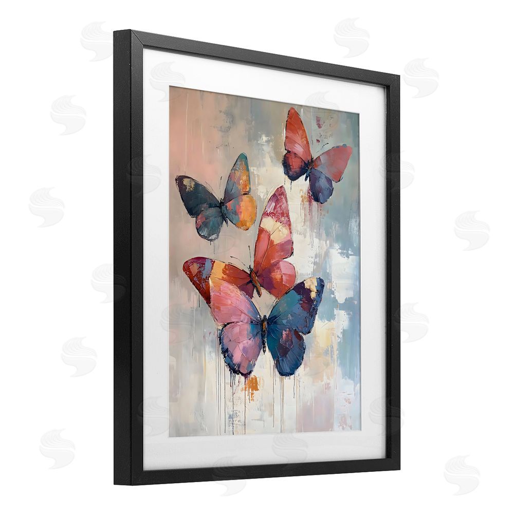 Creative Studio Butterfly Beauty in Flight Black Framed Print Under Glass with Matting Wall Art