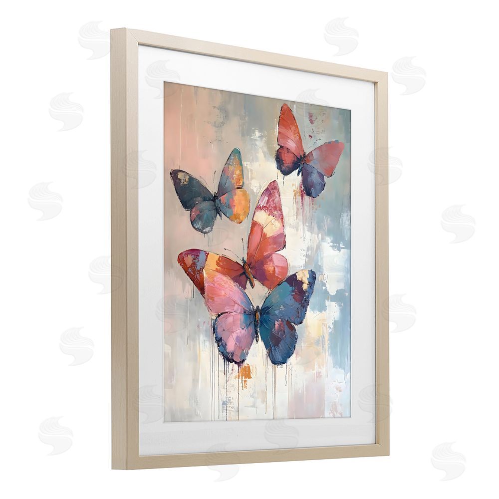 Creative Studio Butterfly Beauty in Flight Brown Framed Print Under Glass with Matting Wall Art
