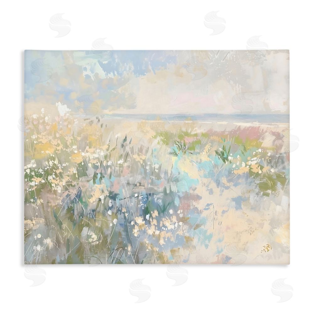Creative Studio Mottled Pastel Field Impression Stretched Canvas Wall Art