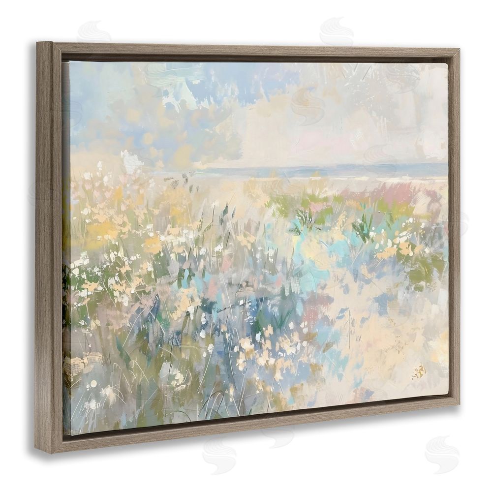 Creative Studio Mottled Pastel Field Impression Brown Floating Framed Canvas Wall Art