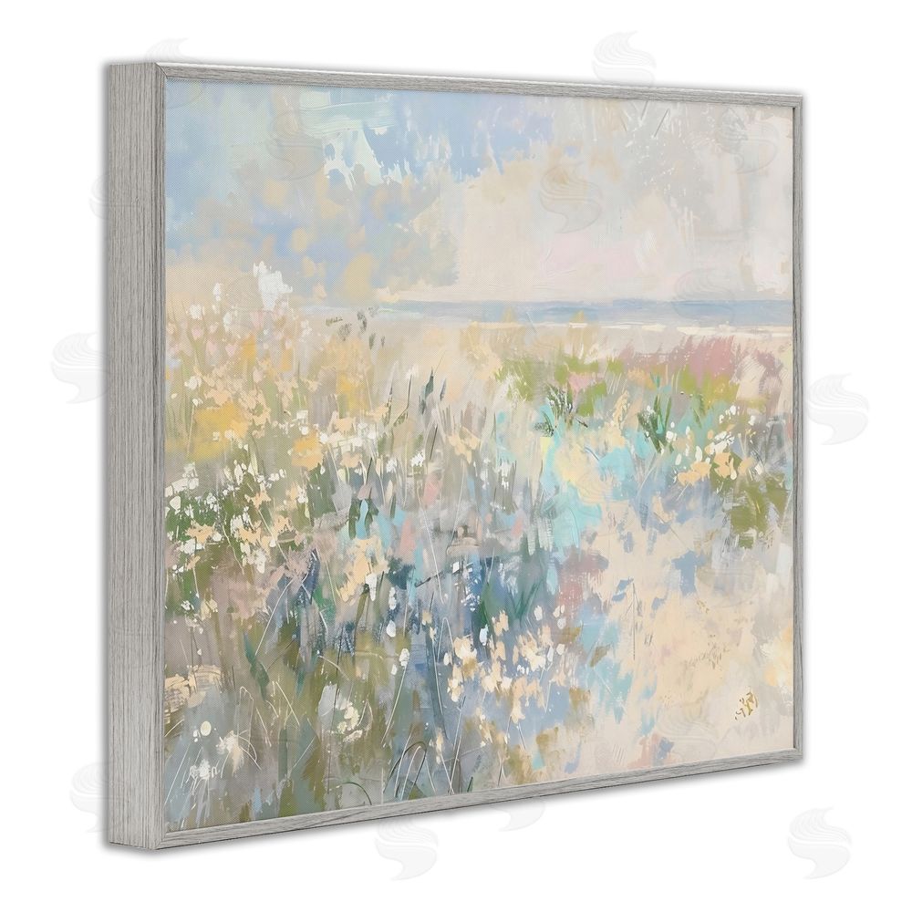 Creative Studio Mottled Pastel Field Impression Gray Framed Giclee Wall Art