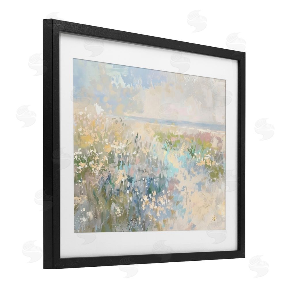 Creative Studio Mottled Pastel Field Impression Black Framed Print Under Glass Wall Art