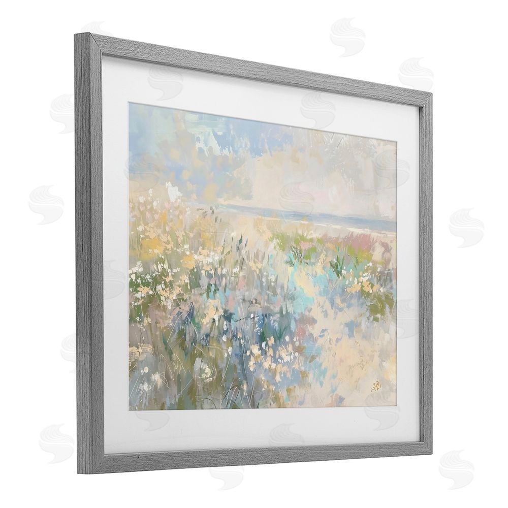 Creative Studio Mottled Pastel Field Impression Gray Framed Print Under Glass Wall Art