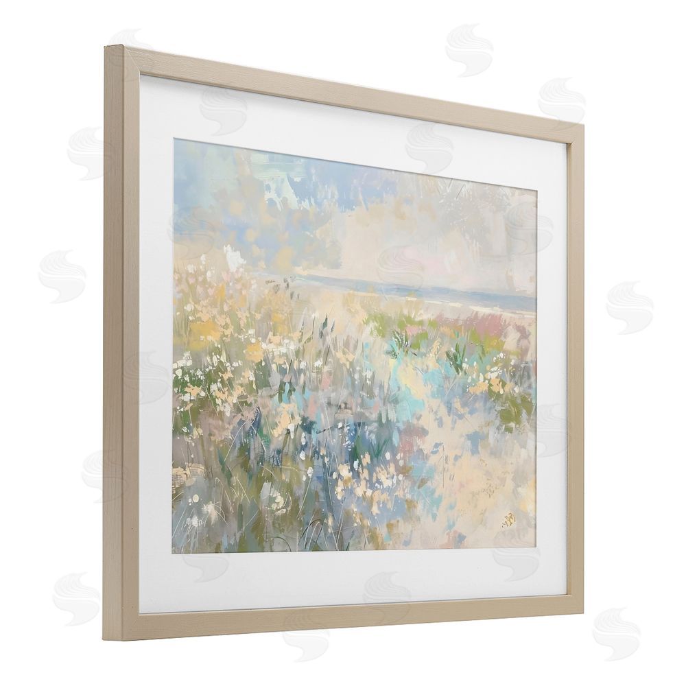 Creative Studio Mottled Pastel Field Impression Brown Framed Print Under Glass Wall Art