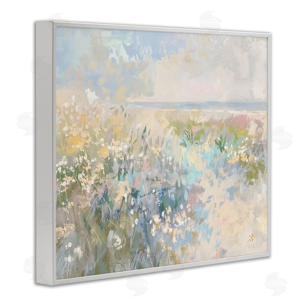 Creative Studio Mottled Pastel Field Impression White Framed Giclee Wall Art