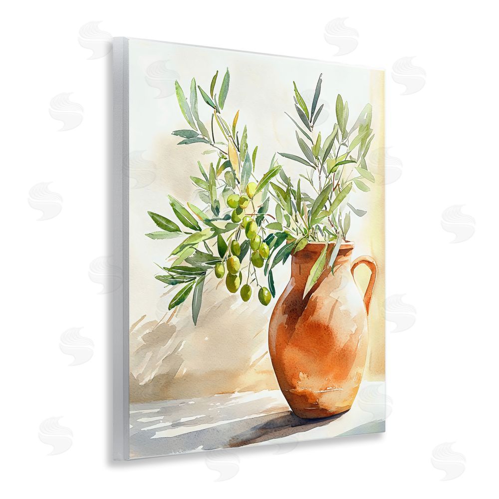 LSR Design Studio Olive Branch in Terracotta Vase Wall Plaque Home Decor Art Print