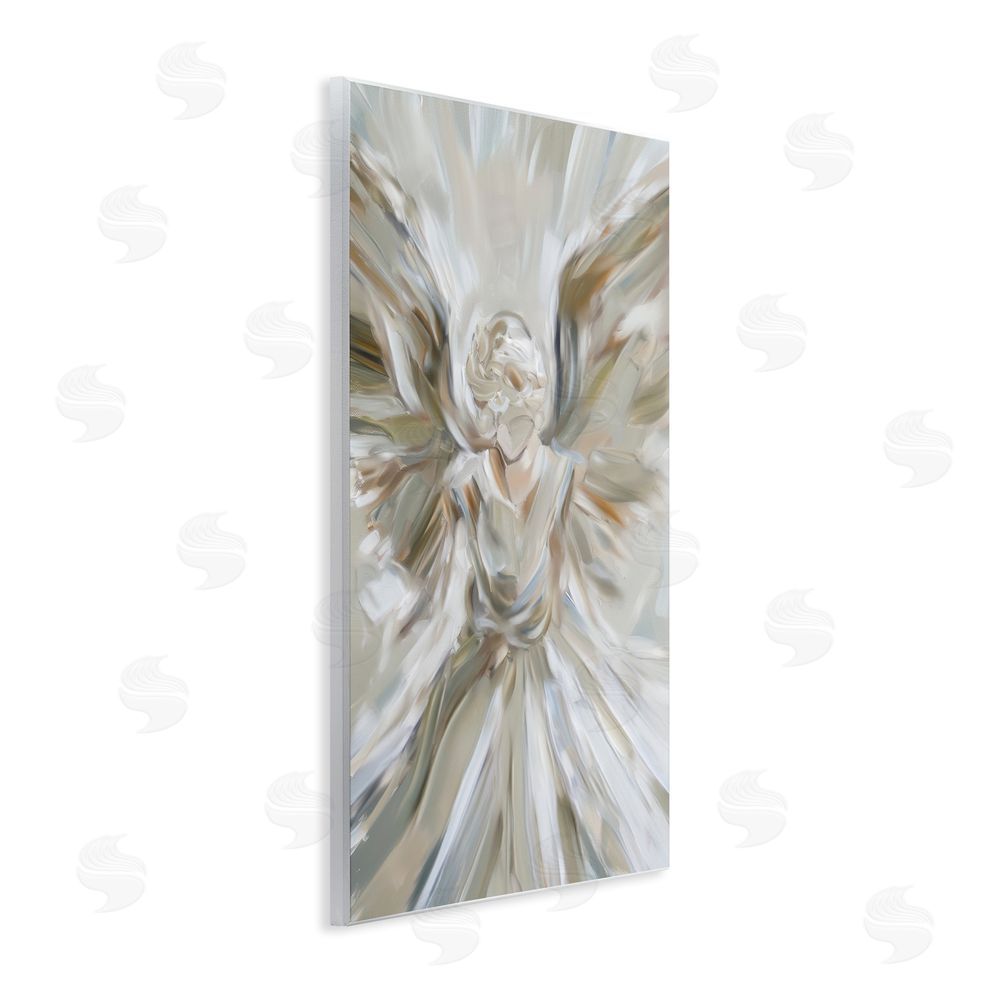 Petal Prints Design Serene Angel with Flowing Wings Wall Plaque Printed Art
