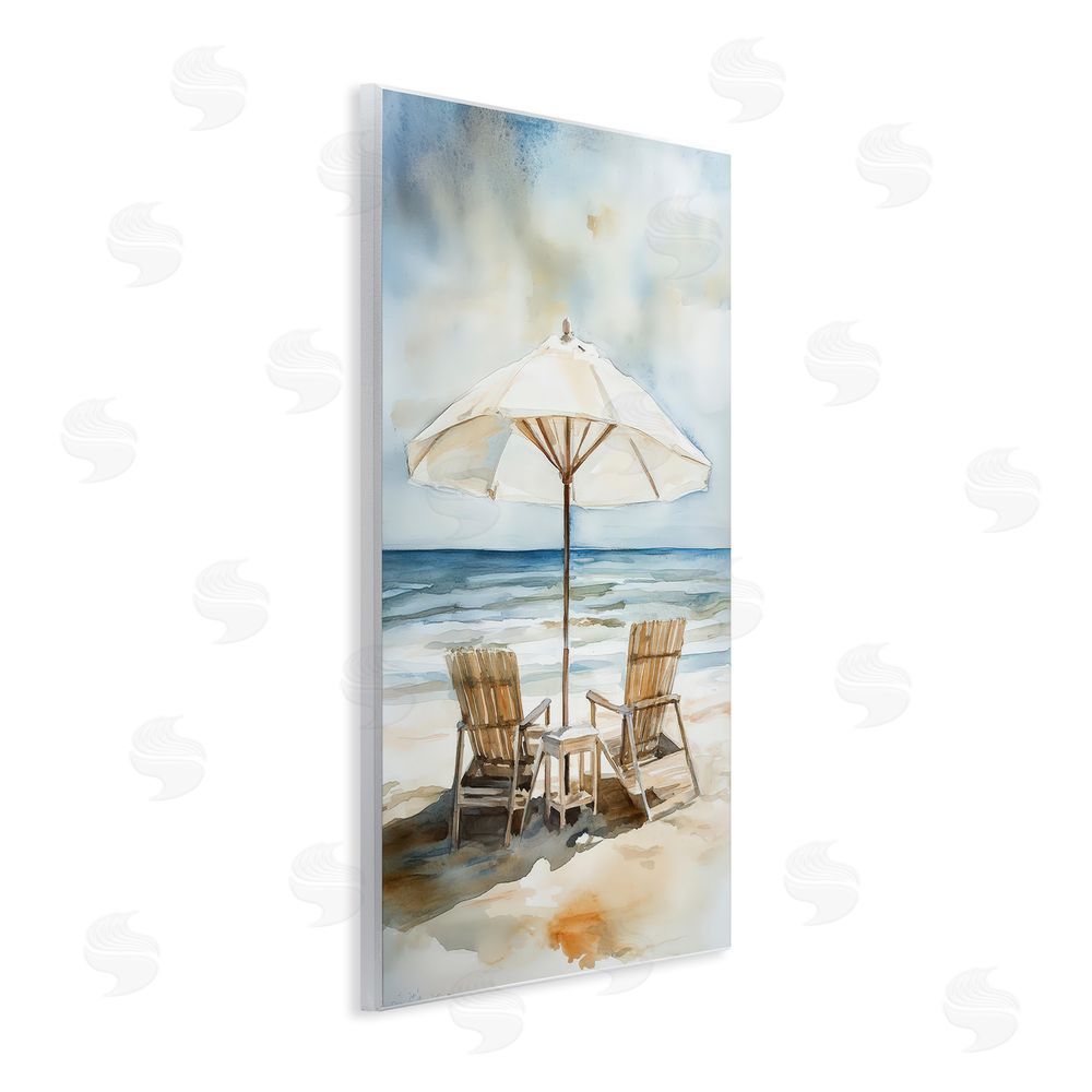 Petal Prints Design Watercolor Paradise Beach Scene Wall Plaque Printed Art