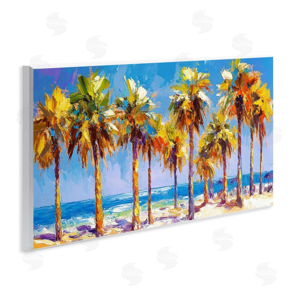 Petal Prints Design Many Palm Trees on Beach Wall Plaque Home Decor Art Print