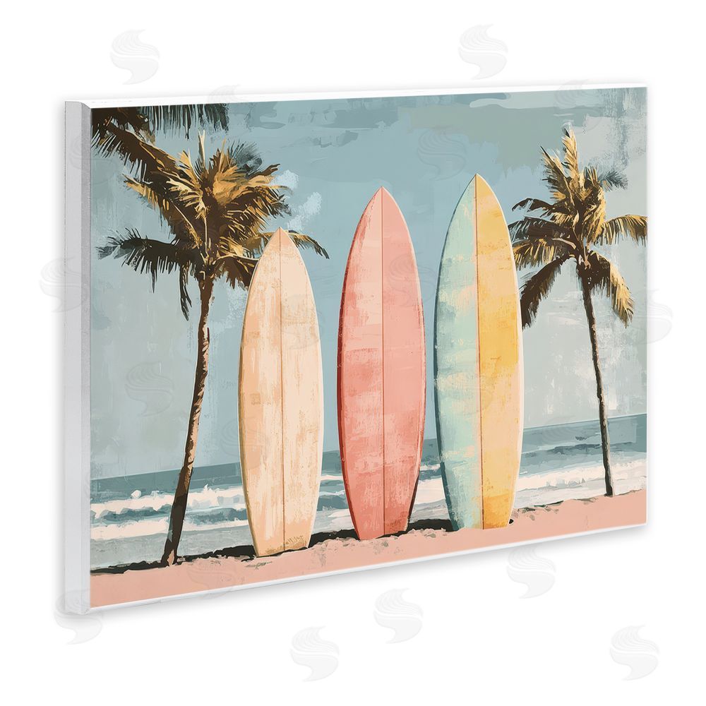 Petal Prints Design Paradise Surfboard Trio Wall Plaque Home Decor Art Print