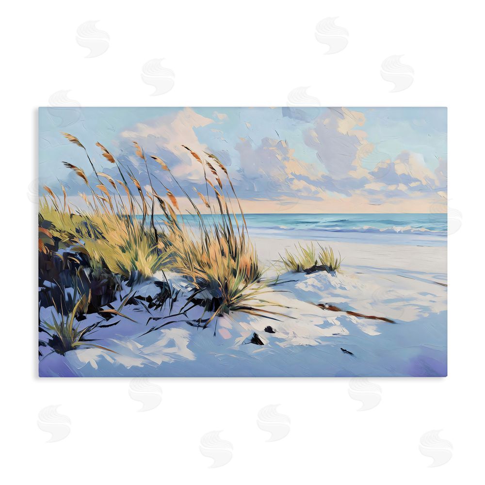 Gina Kelly Grassy Sand Dunes Beach Stretched Canvas Wall Art