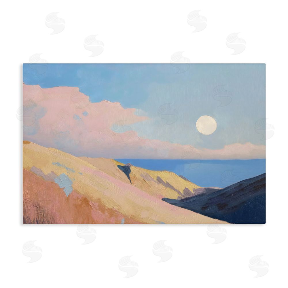 Gina Kelly Pink Hills At The Ocean Stretched Canvas Wall Art