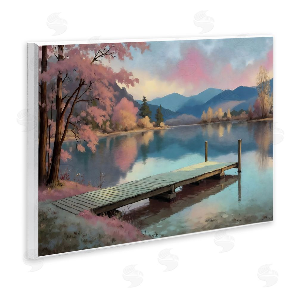 Creative Studio Pink Dock at Sunset Wall Plaque Home Decor Art Print