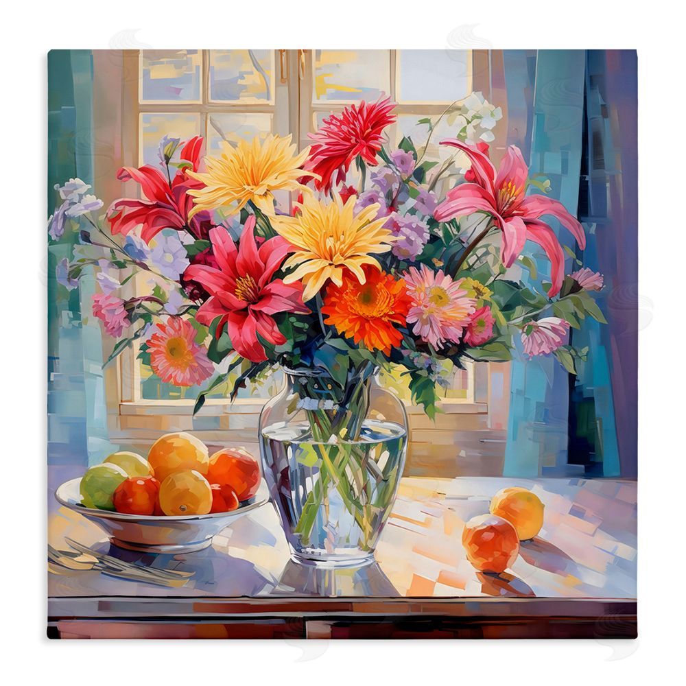 Creative Studio Summer Flowers & Fruit Stretched Canvas Wall Art Print