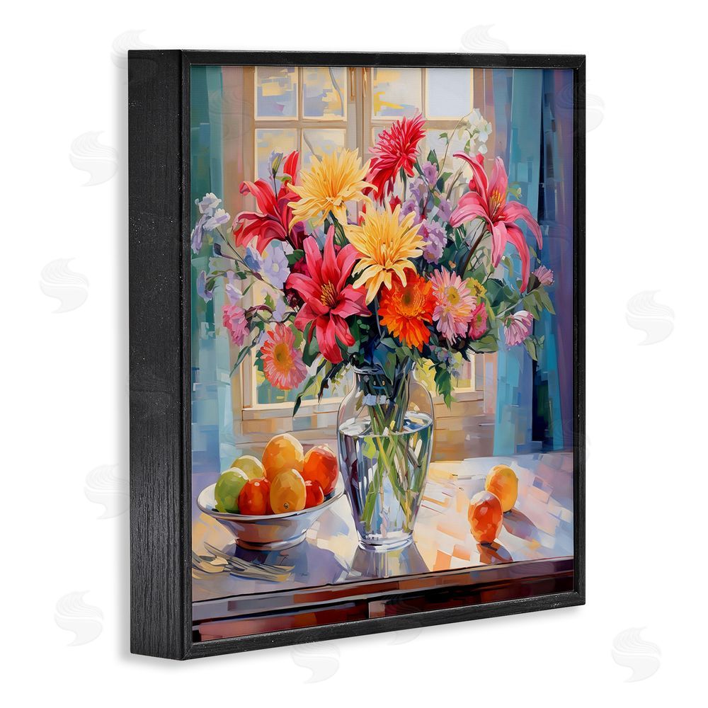 Creative Studio Summer Flowers & Fruit Black Framed Giclee Wall Art Print