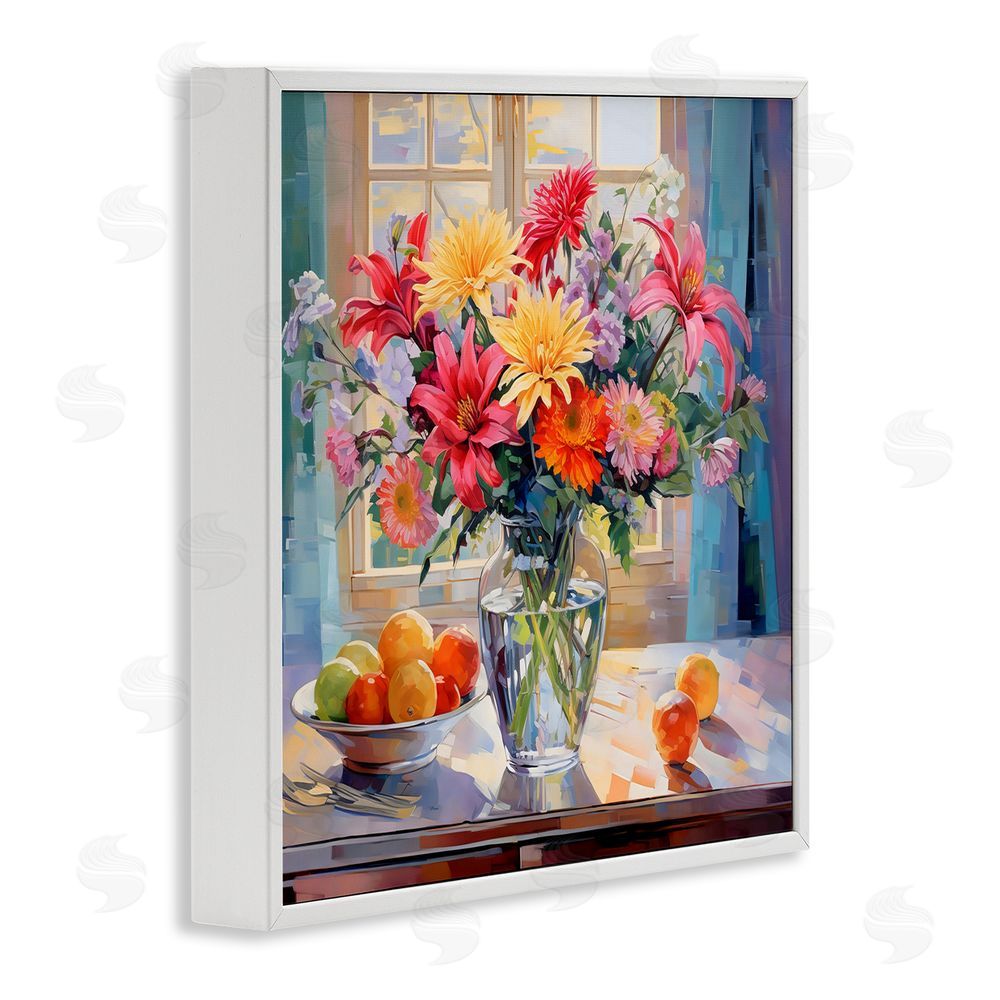 Creative Studio Summer Flowers & Fruit White Framed Giclee Wall Art Print
