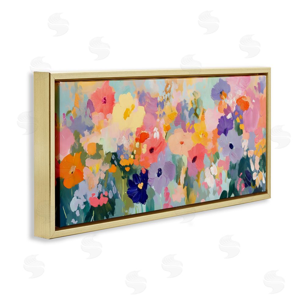 Creative Studio Colorful Garden Variations Gold Floating Frame Canvas Wall Art Print