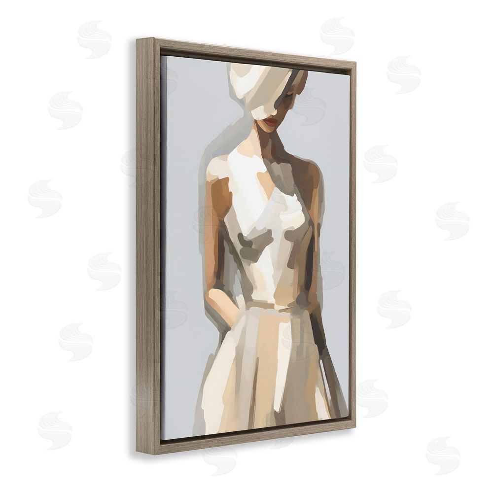 Creative Studio Sophistication of the Muse Brown Floating Framed Canvas Wall Art Print