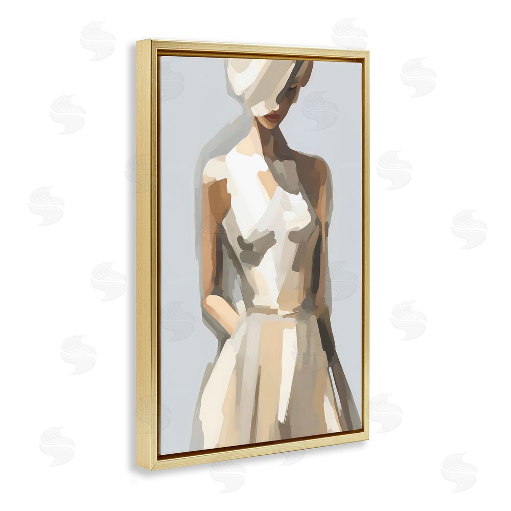 Creative Studio Sophistication of the Muse Gold Floating Framed Canvas Wall Art Print