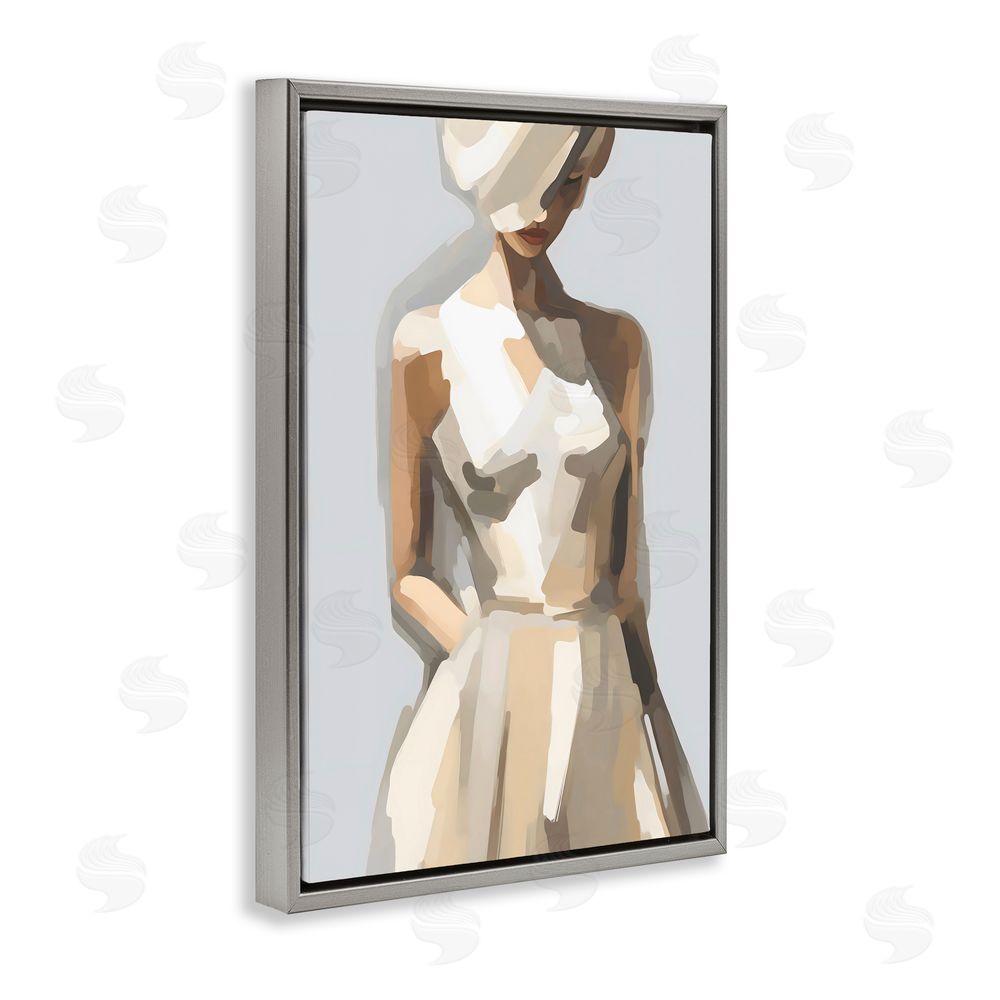 Creative Studio Sophistication of the Muse Gray Floating Framed Canvas Wall Art Print