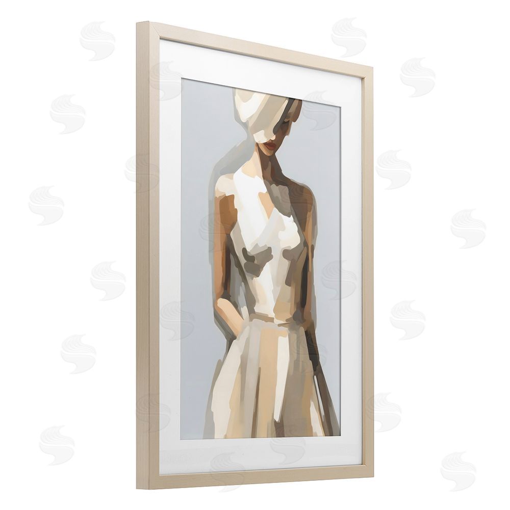 Creative Studio Sophistication of the Muse Brown Framed Print Under Glass with White Mat Wall Art