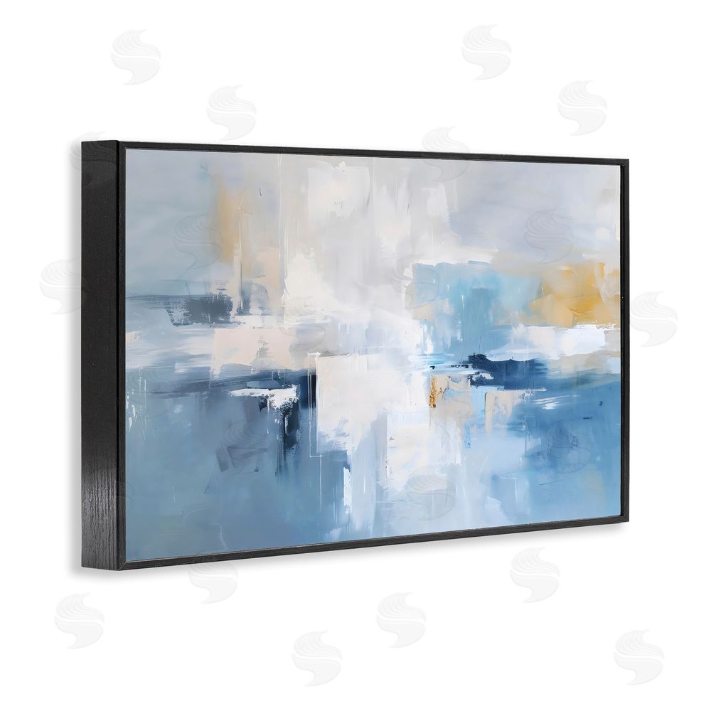 Creative Studio Blue Sea Mist Horizon Black Framed Giclee Wall Art Print
