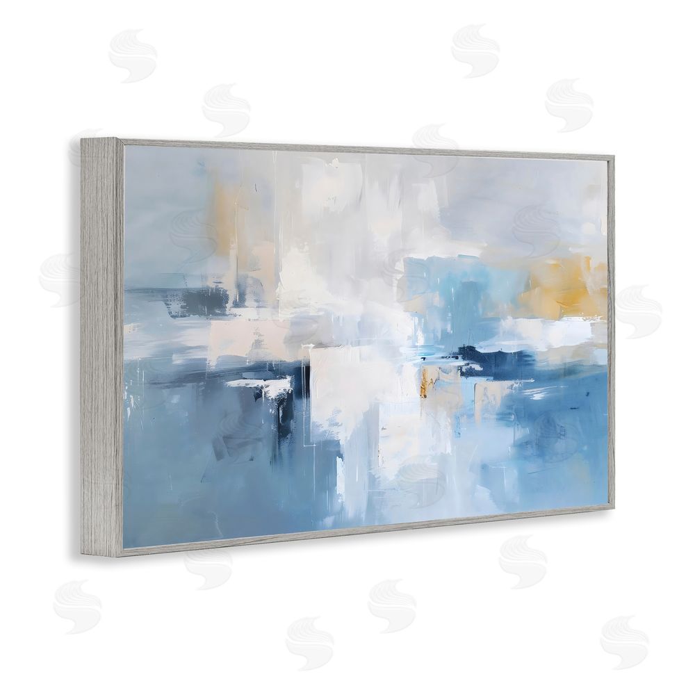 Creative Studio Blue Sea Mist Horizon Gray Framed Giclee Wall Art Print