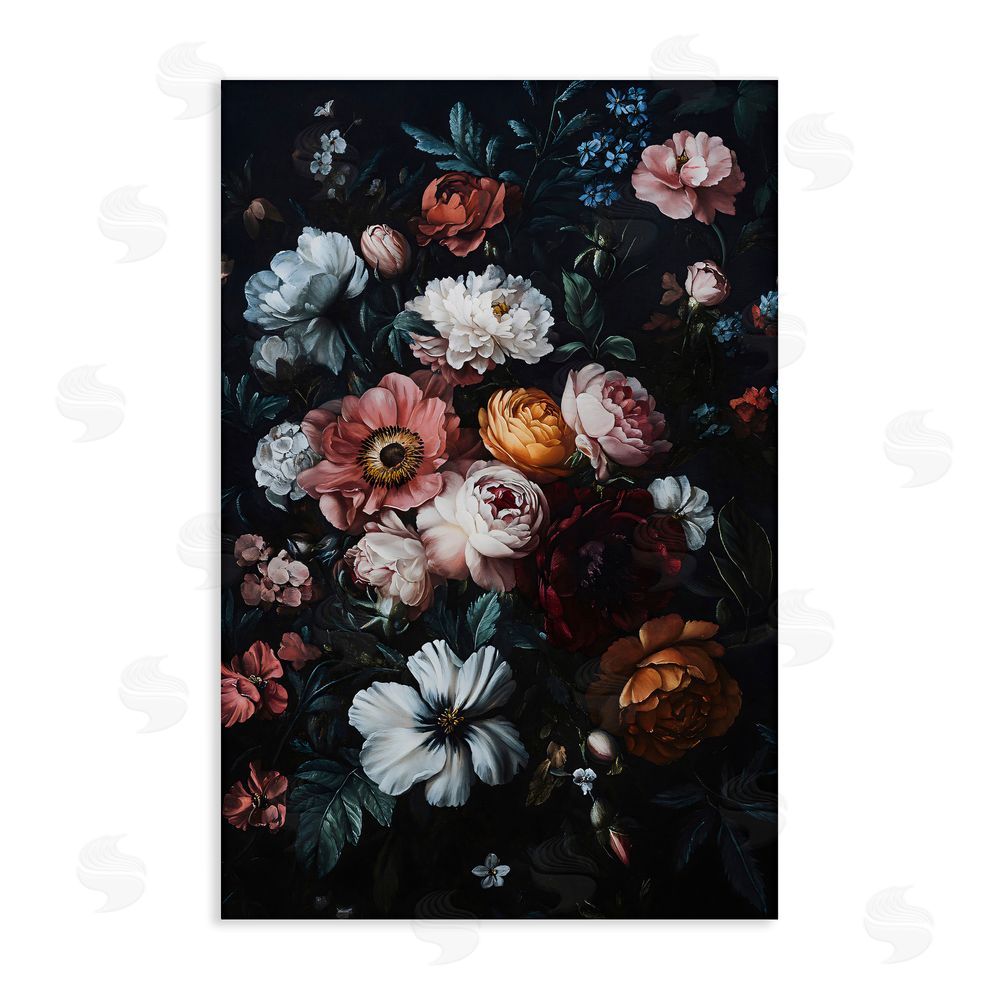 Creative Studio Midnight Garden Velvet Florals Stretched Canvas Wall Art