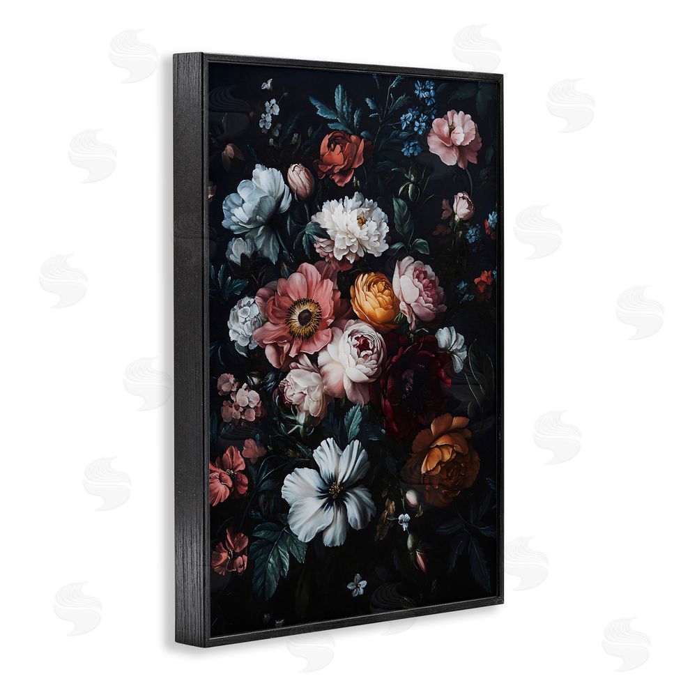 Creative Studio Midnight Garden Velvet Florals Black Framed Giclee Wall Art
