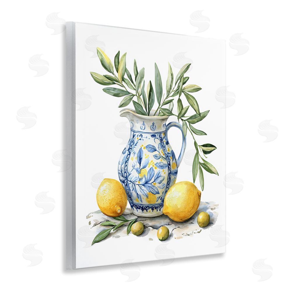 LSR Design Studio Lemon & Olive Branch Still Life Wall Plaque Home Decor Art Print