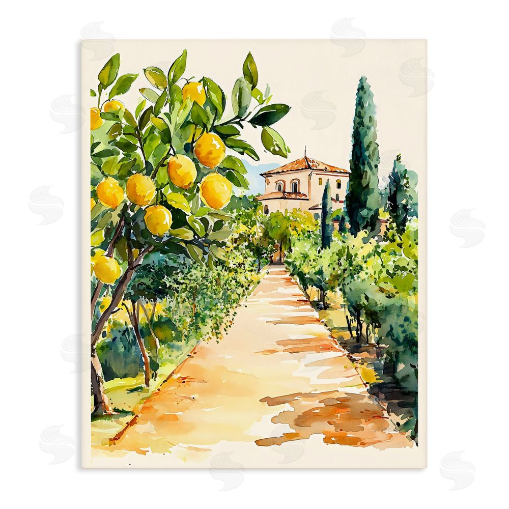 LSR Design Studio Lemon Grove Pathway Stretched Canvas Wall Art