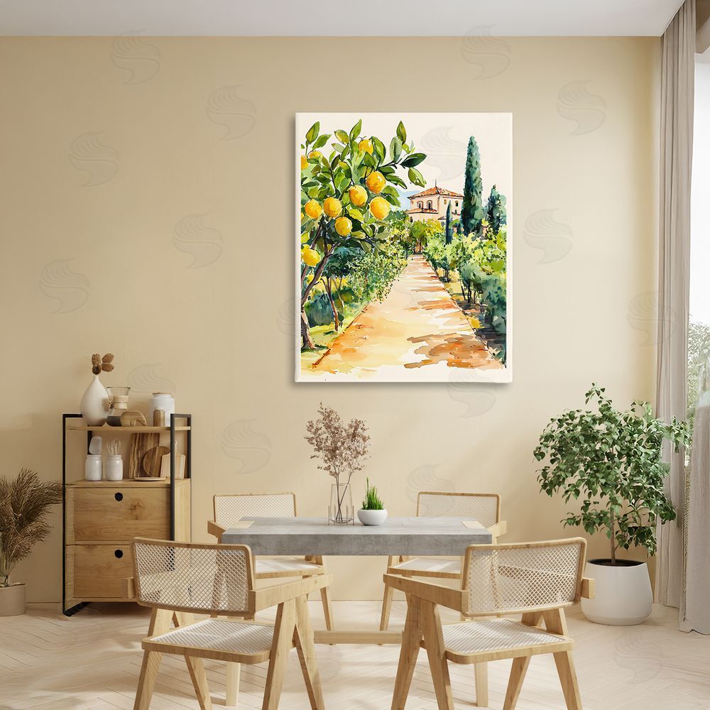 LSR Design Studio Lemon Grove Pathway Stretched Canvas Wall Art in Room