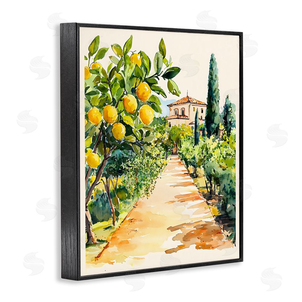LSR Design Studio Lemon Grove Pathway Black Framed Giclee Wall Art