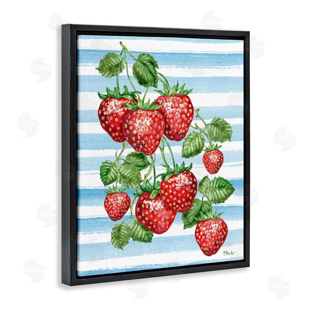 Paul Brent Juicy Strawberry Vine Black Floating Framed Canvas Wall Art