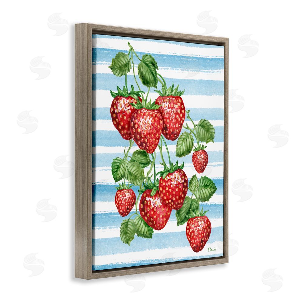 Paul Brent Juicy Strawberry Vine Brown Floating Framed Canvas Wall Art