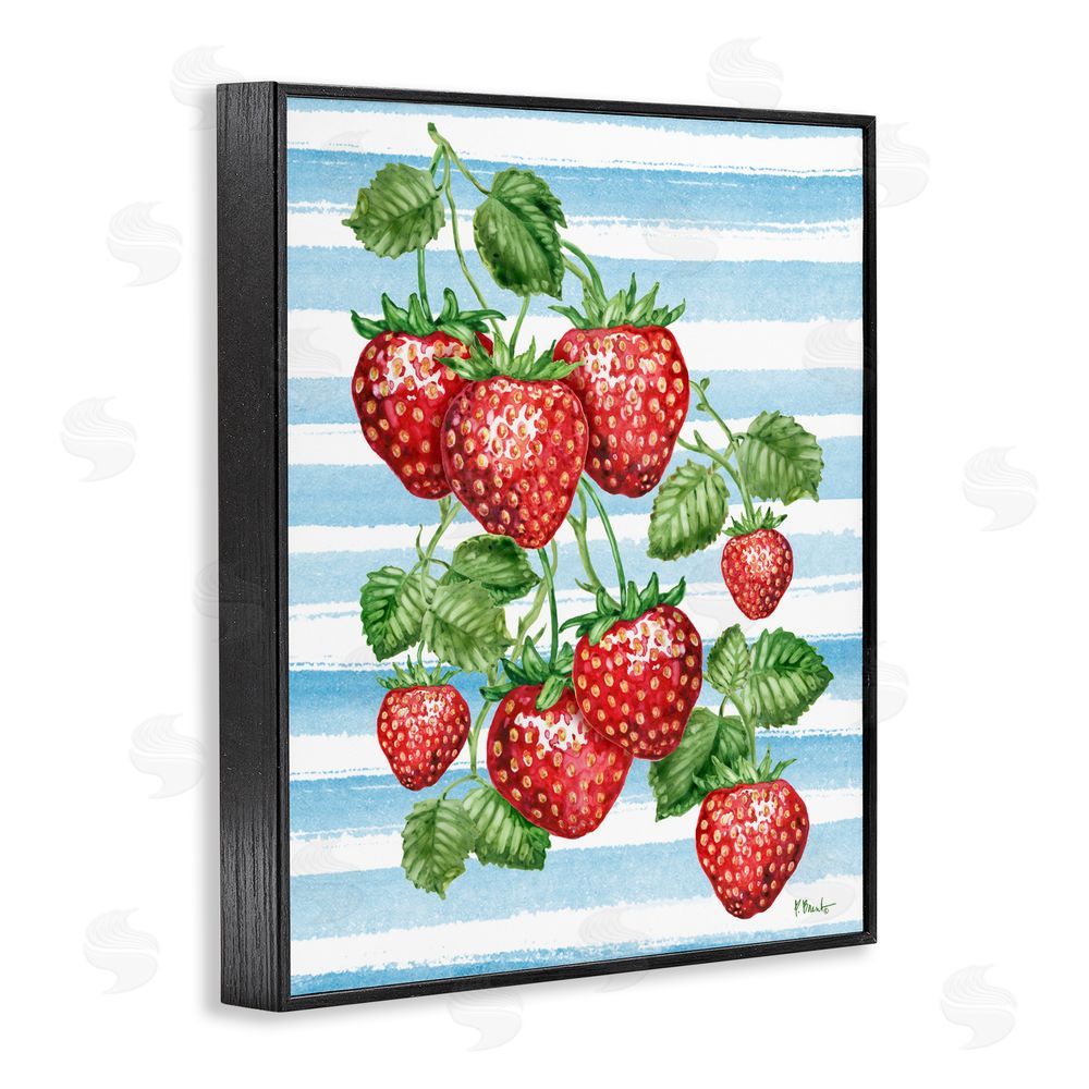 Paul Brent Juicy Strawberry Vine Black Framed Giclee Wall Art