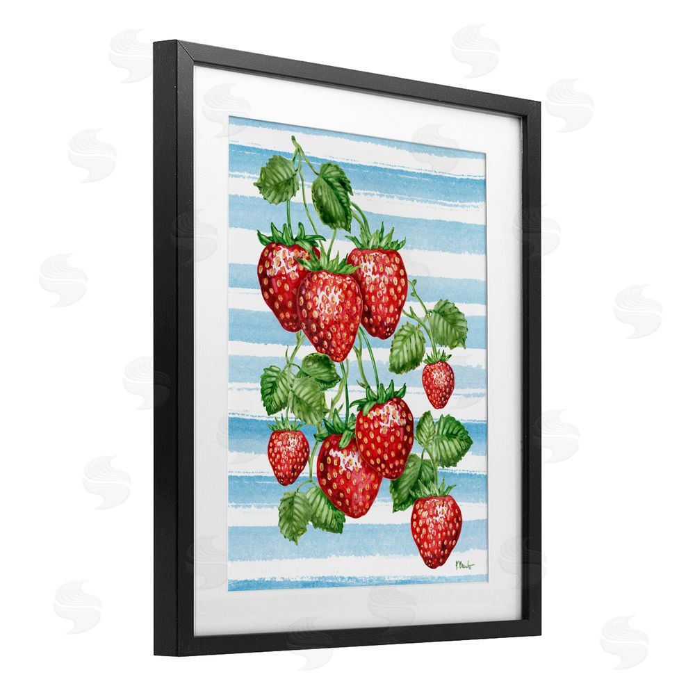Paul Brent Juicy Strawberry Vine Black Framed Print Under Glass Wall Art