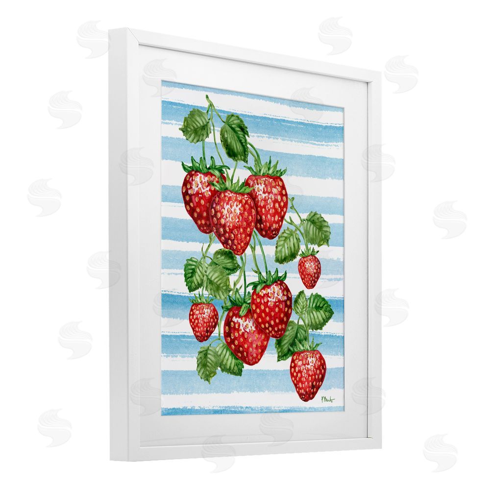 Paul Brent Juicy Strawberry Vine White Framed Print Under Glass Wall Art