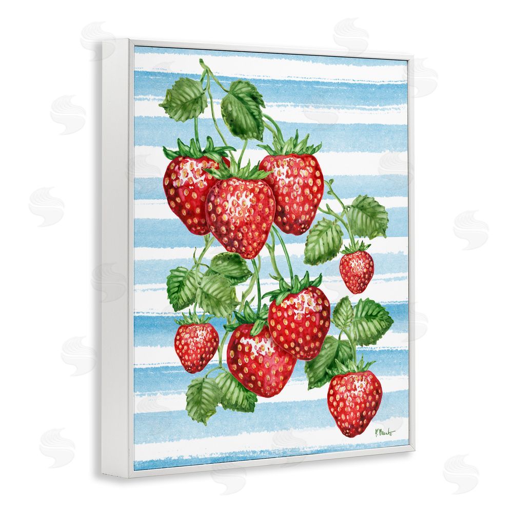 Paul Brent Juicy Strawberry Vine White Framed Giclee Wall Art