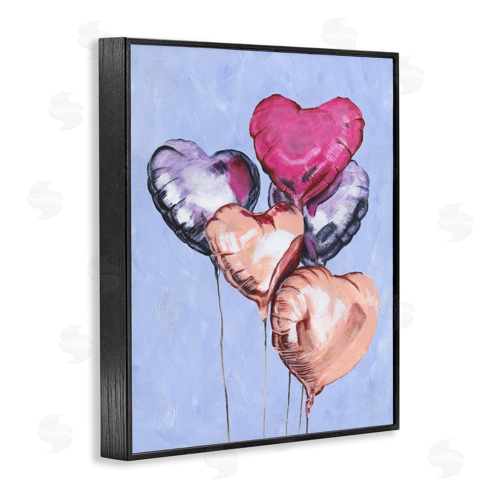 Michael Willett Vibrant Heart Balloons Black Framed Giclee Wall Art Print