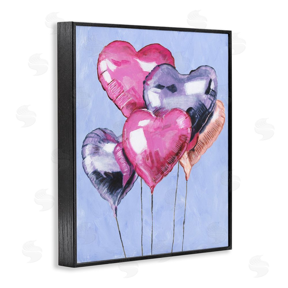 Michael Willett Heart Balloons Celebration Blacked Framed Giclee Wall Art Print