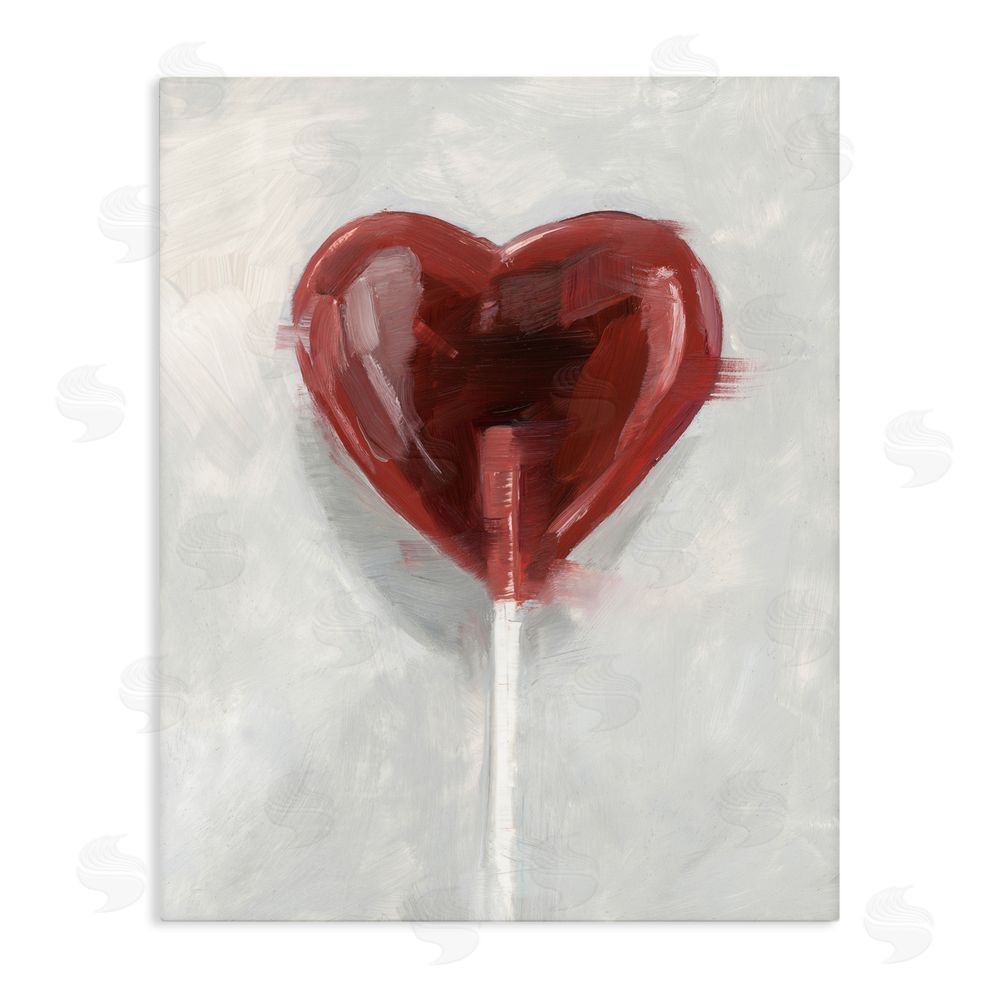 Ethan Harper Heart Shaped Lollipop Stretched Canvas Wall Art