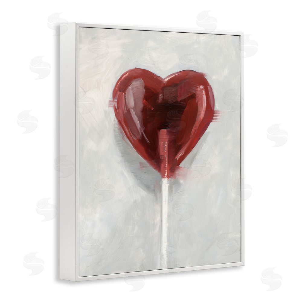 Ethan Harper Heart Shaped Lollipop White Framed Giclee Wall Art Print
