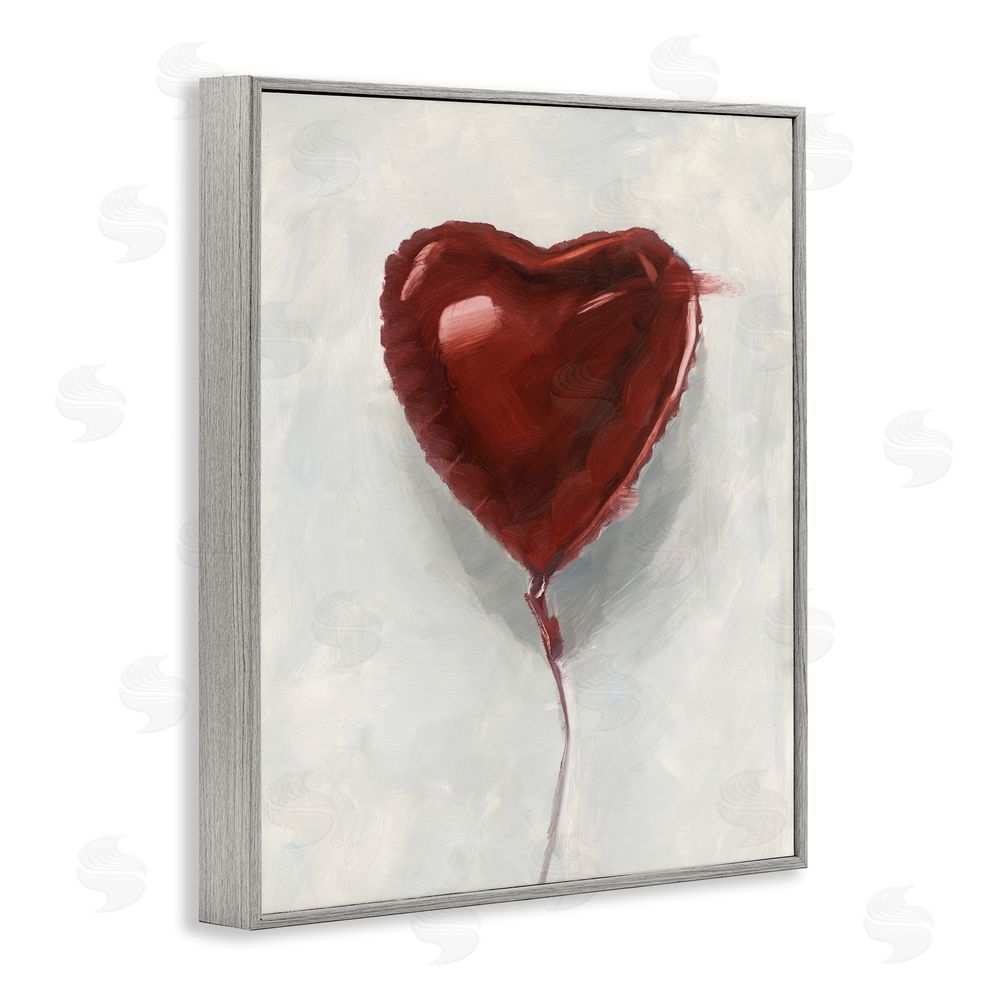 Ethan Harper Heart Shaped Balloon Gray Framed Giclee Wall Art Print