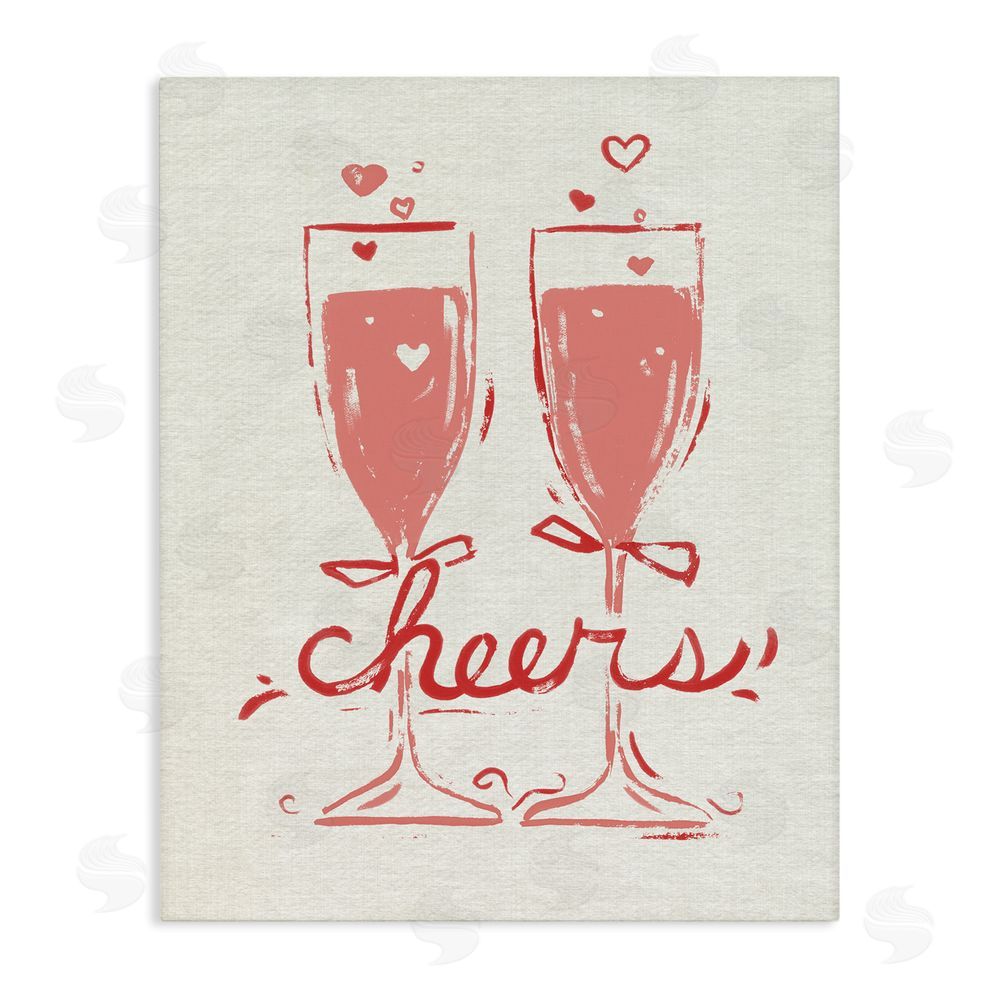 June Erica Vess Romantic Cheers To Love Stretched Canvas Wall Art Print