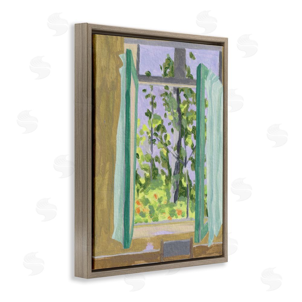 Melissa Wang A Seat For Spring Brown Floating Frame Canvas Wall Art Print