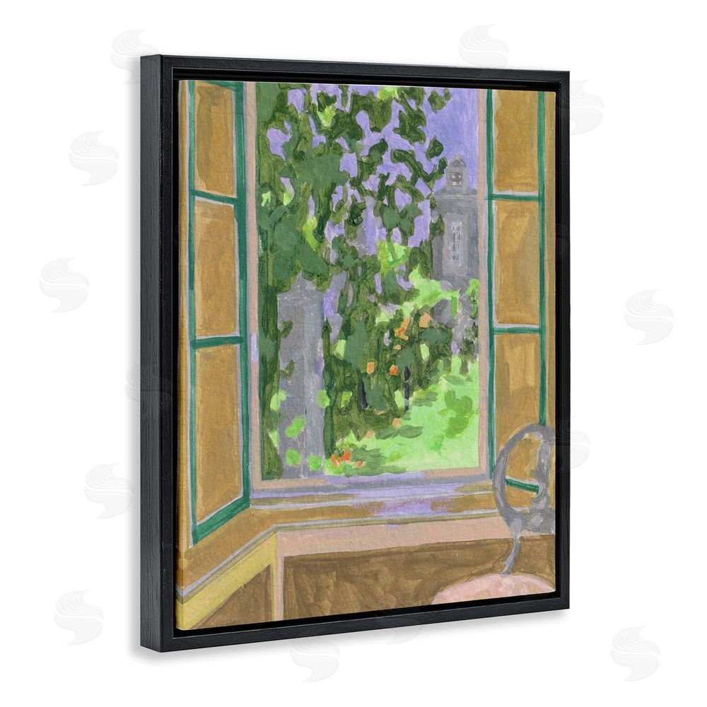 Melissa Wang Seat For Spring Expression Black Floating Frame Canvas Wall Art Print