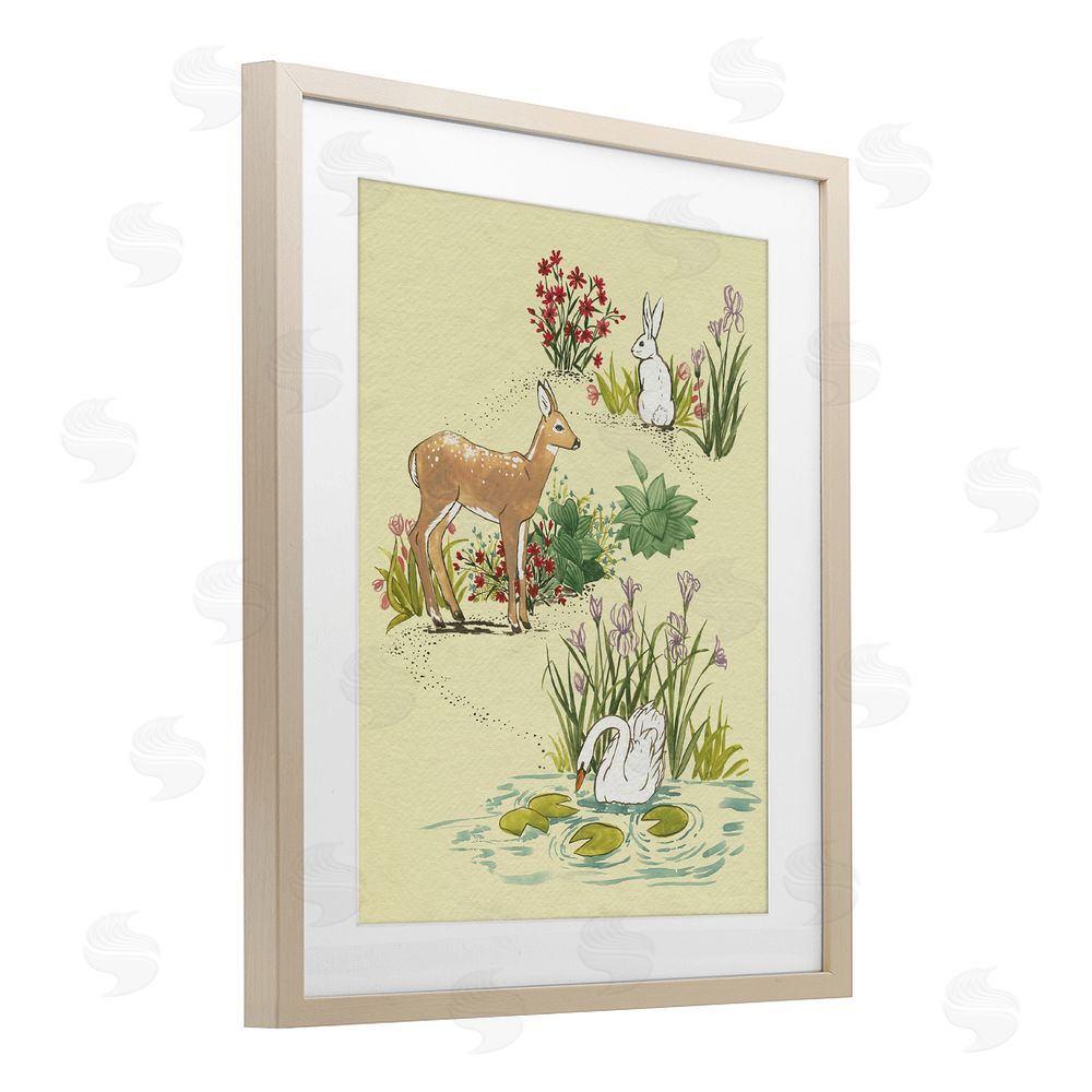 Grace Popp Peaceful Spring Animals Brown Framed Print Under Glass Wall Art