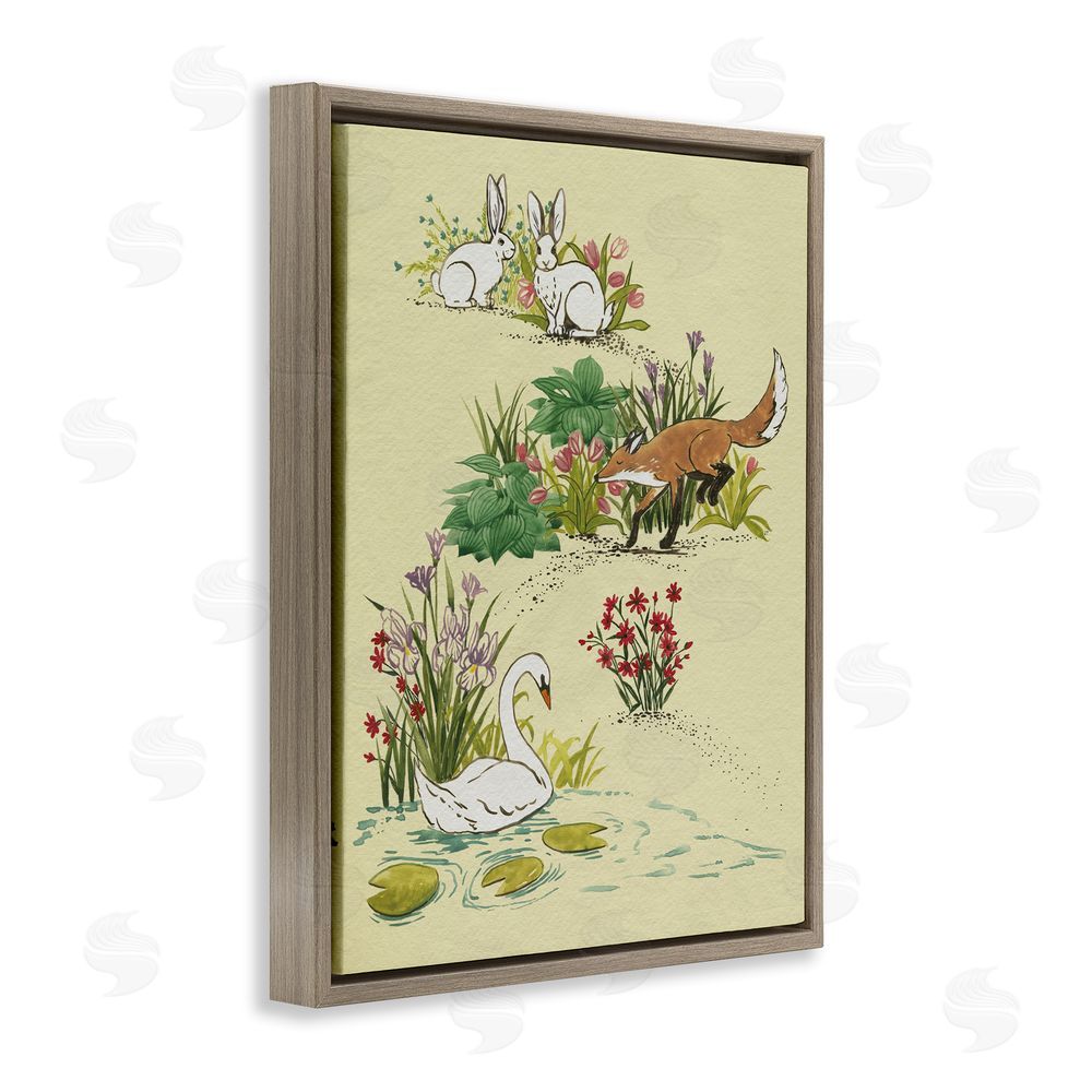 Grace Popp Animals In Nature Scenes Brown Floating Frame Canvas Wall Art Print
